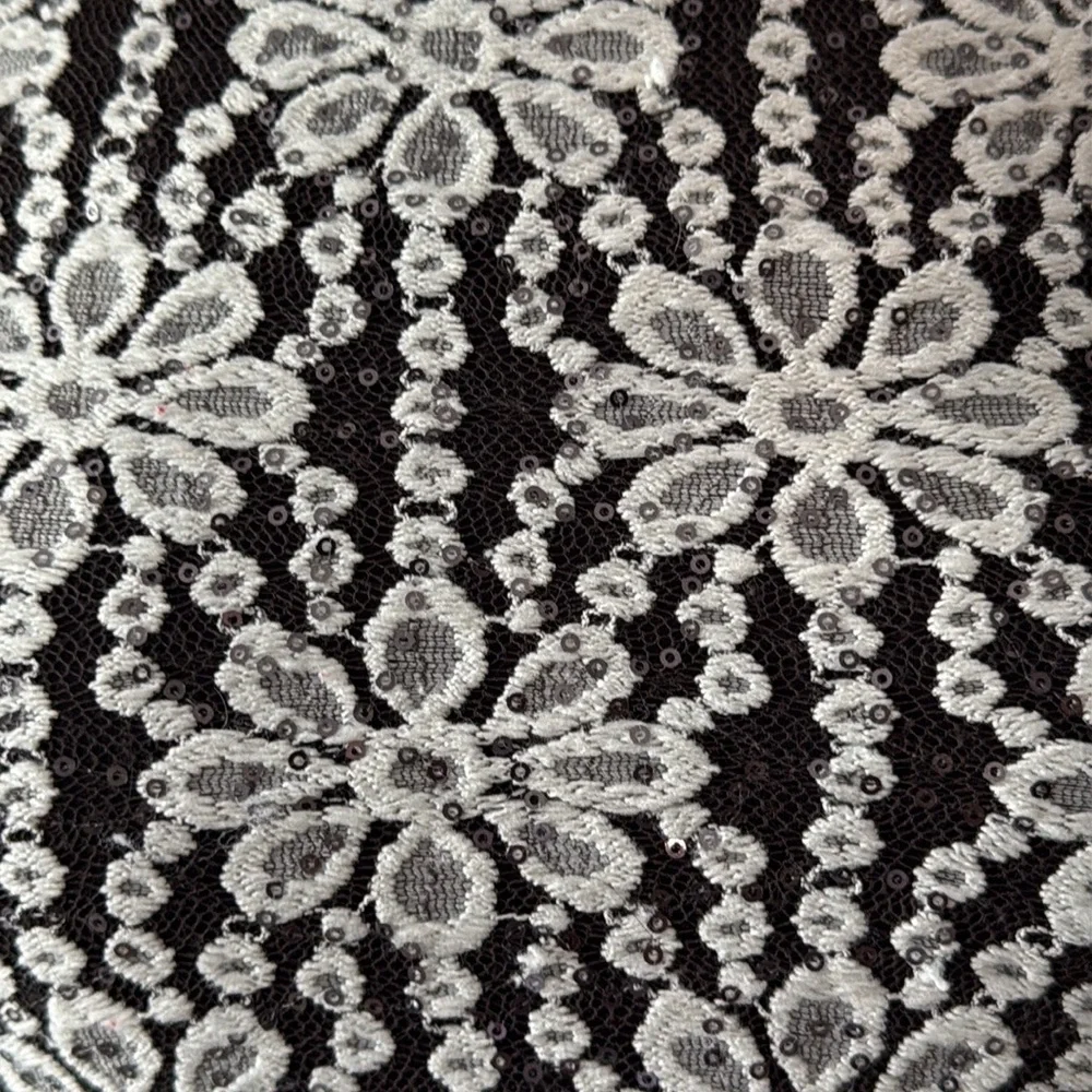 Speechless black and white dress girls size 12 floral lace sparkly sequins party